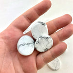 Howlite Worry Stone, Small Howlite Smooth Stone, Healing Howlite Stone, P-4