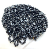 32" Hematite Bead, Hematite Chip Bead Strand, Hematite Bead Strand, Beaded Hematite