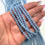 4mm Round Angelite Bead, Angelite Bead, Angelite Bead Strand, 16” Angelite Bead Strand