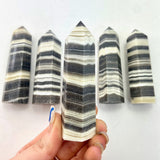 Zebra Calcite Gemstone Point, Polished Zebra Calcite Point, Zebra Calcite Obelisk, Healing Zebra Calcite