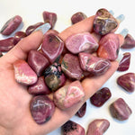 Tumbled Rhodonite from Russia, Russian Rhodonite, Rhodonite Tumble, Polished Rhodonite Pocket Stone, P-41
