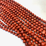 8mm Round Red Jasper Bead, Red Jasper Bead, Red Jasper Bead Strand, 16” Red Jasper Bead Strand