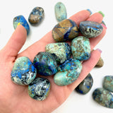 Tumbled Azurite, Azurite Tumble, Polished Azurite, Peru Azurite, Malachite and Azurite