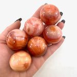 Carnelian Sphere, Polished Carnelian Sphere, 3cm Carnelian Sphere, Banded Carnelian Sphere