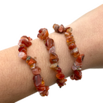 Carnelian Gemstone Bracelet, Carnelian Bracelet, Carnelian Chip Bracelet