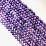 8mm Round Lepidolite Bead, Lepidolite Bead, Lepidolite Bead Strand, 16” Lepidolite Bead Strand