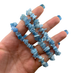 Aquamarine Gemstone Bracelet, Aquamarine Bracelet, Aquamarine Chip Bracelet