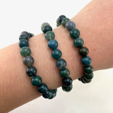 8mm Moss Agate Bracelet, Round Moss Agate Bracelet, Moss Agate Gemstone Bracelet, GC-41