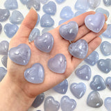 Mini Chalcedony Heart, Blue Chalcedony Heart, Polished Chalcedony Heart, P-108