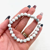 8mm Howlite Bracelet, Round Howlite Bracelet, Polished Howlite Bracelet, Howlite Gemstone Bracelet