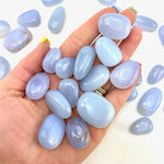 3 Mini Chalcedony Tumbles, Blue Chalcedony Tumble, Chalcedony from Turkey, T-176