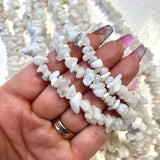 32” Moonstone Bead, Rainbow Moonstone Chip Bead Strand, Moonstone Bead Necklace, Beaded Moonstone