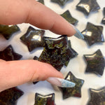 Dragonsblood Jasper Star Carving, Dragonsblood Gemstone Star, Dragonsblood Star, Flat Dragonsblood Star Carving, B-23