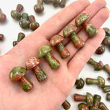 1" Unakite Mushroom, Small Unakite Mushroom, Unakite Carving, Mushroom Carving Unakite, P-130