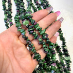 32” Ruby Zoisite Bead, Ruby Zoisite Chip Bead Strand, Ruby Zoisite Bead Necklace, Beaded Ruby Zoisite