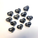 Mini Snowflake Obsidian Heart, Snowflake Obsidian Gemstone Heart, Healing Snowflake Obsidian Heart, Small Snowflake Obsidian Heart, B-04