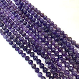 8mm Round Amethyst Bead, Amethyst Bead, Amethyst Bead Strand, 16” Amethyst Bead Strand