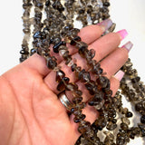 32” Smoky Quartz Bead, Smoky Quartz Chip Bead Strand, Smoky Quartz Bead Necklace, Beaded Smoky Quartz