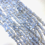 32” Blue Lace Agate Bead, Blue Lace Chip Bead Strand, Blue Lace Bead Necklace, Beaded Blue Lace