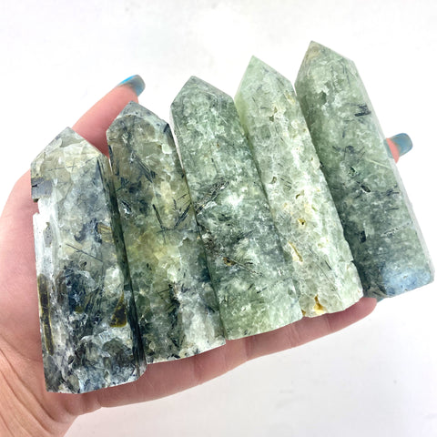 Prehnite Point, Polished Prehnite Point, Healing Prehnite Point, Prehnite Obelisk