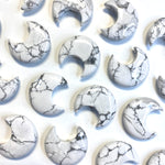 Howlite Moon Carving, Howlite Gemstone Moon, Howlite Moon, Flat Howlite Moon Carving, B-31