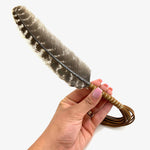 Leather Wrapped Smudging Feather, Turkey Feather, Ethically Sourced Turkey Feather, Smudge Feather