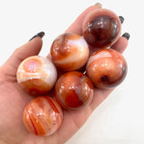 Carnelian Sphere, Polished Carnelian Sphere, 3cm Carnelian Sphere, Banded Carnelian Sphere