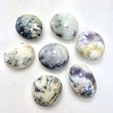 White Agate with Dendrite Palm Stone, Dendrite Agate Palm, Polished Dendrite Agate Palm