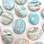 Blue Aragonite Palm Stone, Natural Blue Aragonite Palm, Polished Aragonite Palm, Healing Blue Aragonite