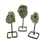 Pyrite Stand, Rough Pyrite on a stand, Pyrite Specimen, Pyrite on Metal Base