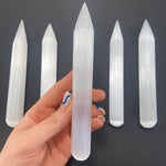 Selenite Wand, Pointed Selenite Wand, Satin Spar Selenite Wand, Selenite Massage Wand with Point