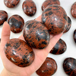 Mahogany Obsidian Palm Stone, Polished Mahogany Palm, Smooth Mahogany Palm Stone, Healing Mahogany Obsidian