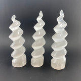 XL Selenite Spiral, Spiral Tower, Large Selenite Spiral, Selenite Unicorn Horn