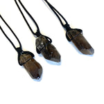 Smoky Quartz Point Necklace, Smoky Quartz Necklace, Smoky Quartz on a Cord, J-91