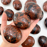 Mahogany Obsidian Palm Stone, Polished Mahogany Palm, Smooth Mahogany Palm Stone, Healing Mahogany Obsidian