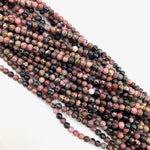 4mm Round Rhodonite Bead, Rhodonite Bead, Rhodonite Bead Strand, 16” Rhodonite Bead Strand