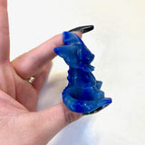 Blue Aventurine Vaporeon Carving, Gemstone Vaporeon Carving, Vaporeon Pokemon Crystal Carving