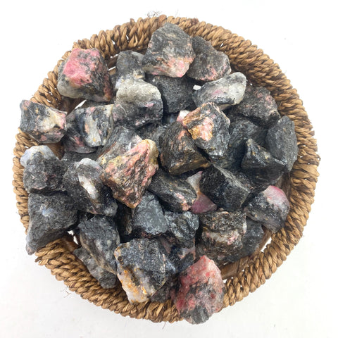 Rhodonite Gemstone, One stone or a Baggy, Rough Rhodonite, Raw Rhodonite