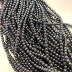4mm Round Hematite Bead, Hematite Bead, Hematite Bead Strand, 16” Hematite Bead Strand