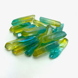 3 Green to Yellow Aura Quartz, Aura Quartz Points, Green and Yellow Aura Quartz, P-41
