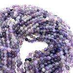 6mm Round Purple Fluorite Bead, Purple Fluorite Bead, Purple Fluorite Bead Strand, 16” Purple Fluorite Bead Strand