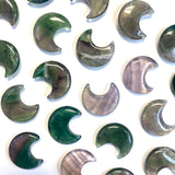Fluorite Moon Carving, Fluorite Gemstone Moon, Fluorite Moon, Flat Fluorite Moon Carving, B-32