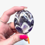 Dark Amethyst Palm Stone, Chevron Amethyst Palm Stone, Dream Amethyst Palm Stone, Polished Amethyst Palm