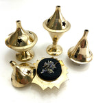 4pc Brass Burner Set, Herb Bruner, Charcoal Burner, Metal Charcoal Burner, Brass Charcoal Burner