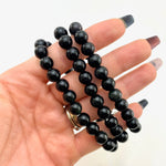 8mm Obsidian Bracelet, Round Obsidian Bracelet, Polished Obsidian Bracelet, Gemstone Obsidian Bracelet