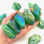 Green Aura Quartz, Raw Green Titanium Quartz, Green Aura Raw Quartz, C-34