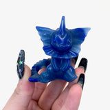 Blue Aventurine Vaporeon Carving, Gemstone Vaporeon Carving, Vaporeon Pokemon Crystal Carving