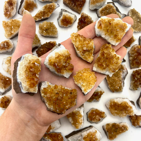 Small Citrine Cluster, Heated Citrine Cluster, Mini Citrine Cluster, Citrine Cluster Druzy