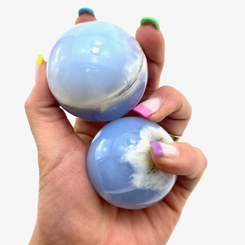 Chalcedony Sphere, Blue Chalcedony Sphere, Chalcedony from Turkey, Medium Sphere, T-173