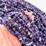 16" Charoite Bead, Charoite Chip Bead Strand, Charoite Bead Strand, Beaded Charoite